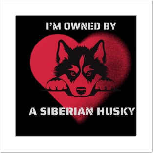 I am Owned by a Siberian Husky Gift for Siberian Husky Lovers Posters and Art